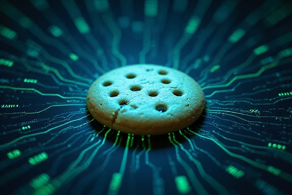 Illustrazione di un biscotto digitale che rappresenta un cookie su internet