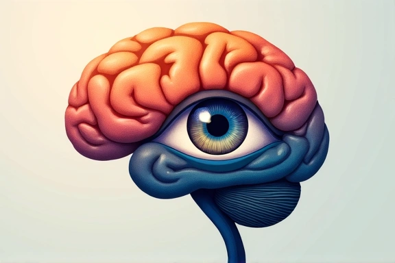 Cervello stilizzato e occhio, rappresentanti la funzione cognitiva e visiva.